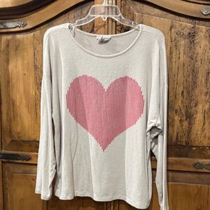 Pink Heart Women's light sweater